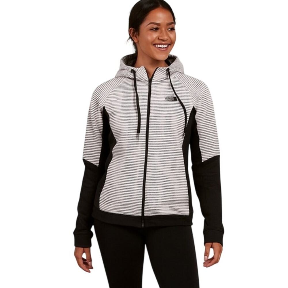 The North Face Women's Flash Dry Full Zip Jacket White Black Dots Size Medium